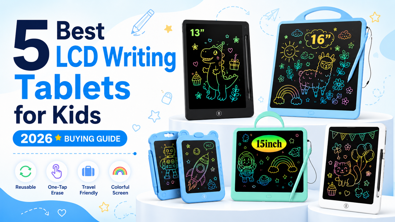 5 Best LCD Writing Tablets for Kids in 2026: Mess-Free Drawing and Doodling